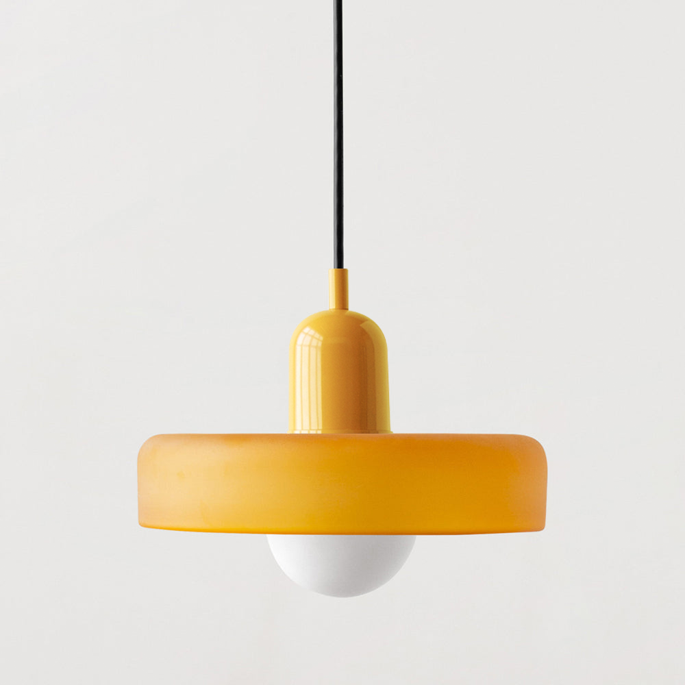 Suspension Floroux in colored glass | Elegant hanging lamp in Bauhaus style | Designer lamp for the living room and dining room