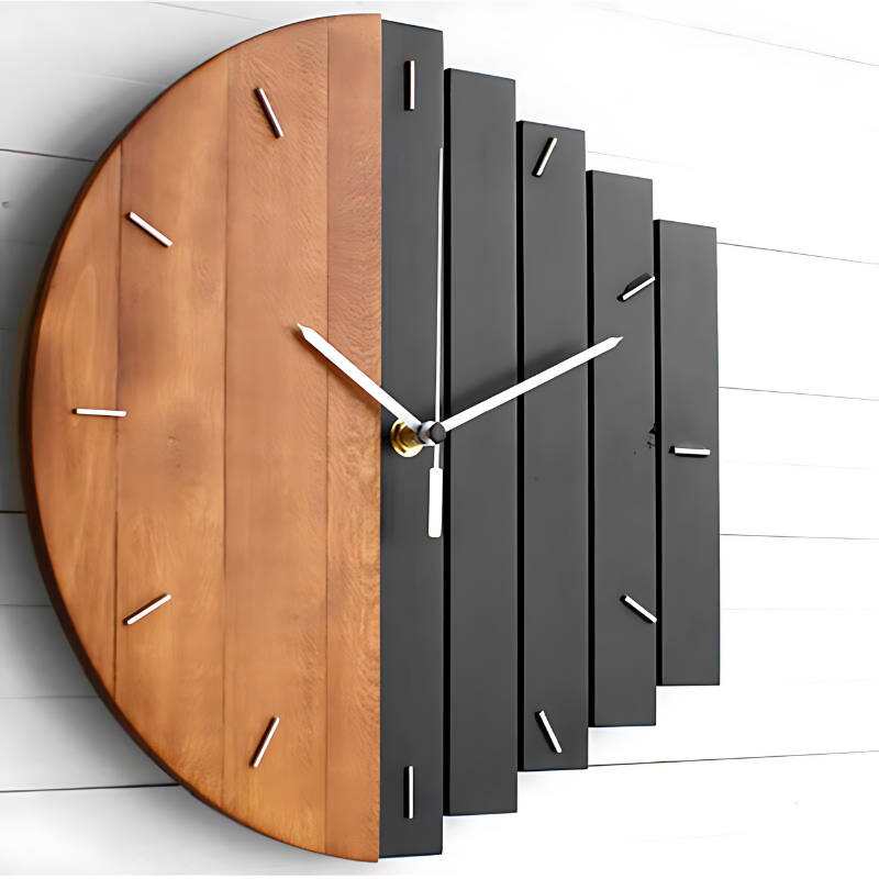 Floroux | Horloge murale en bois créative au design de xylophone