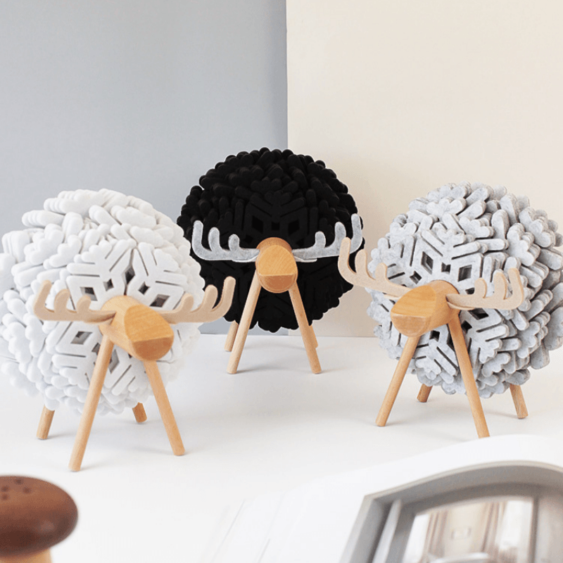 Floroux ensemble de sous-verres 12 pièces | Sous-verres en feutre de haute qualité | Élégant et protecteur | En blanc, bleu et noir