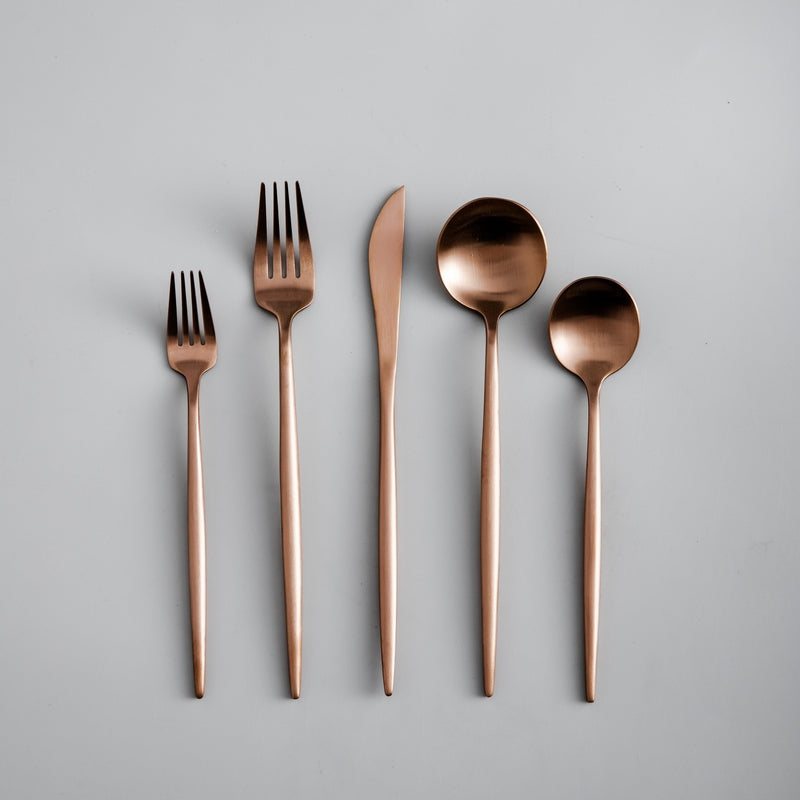 Set de couverts minimaliste de luxe – 20 pièces, titane et acier inoxydable