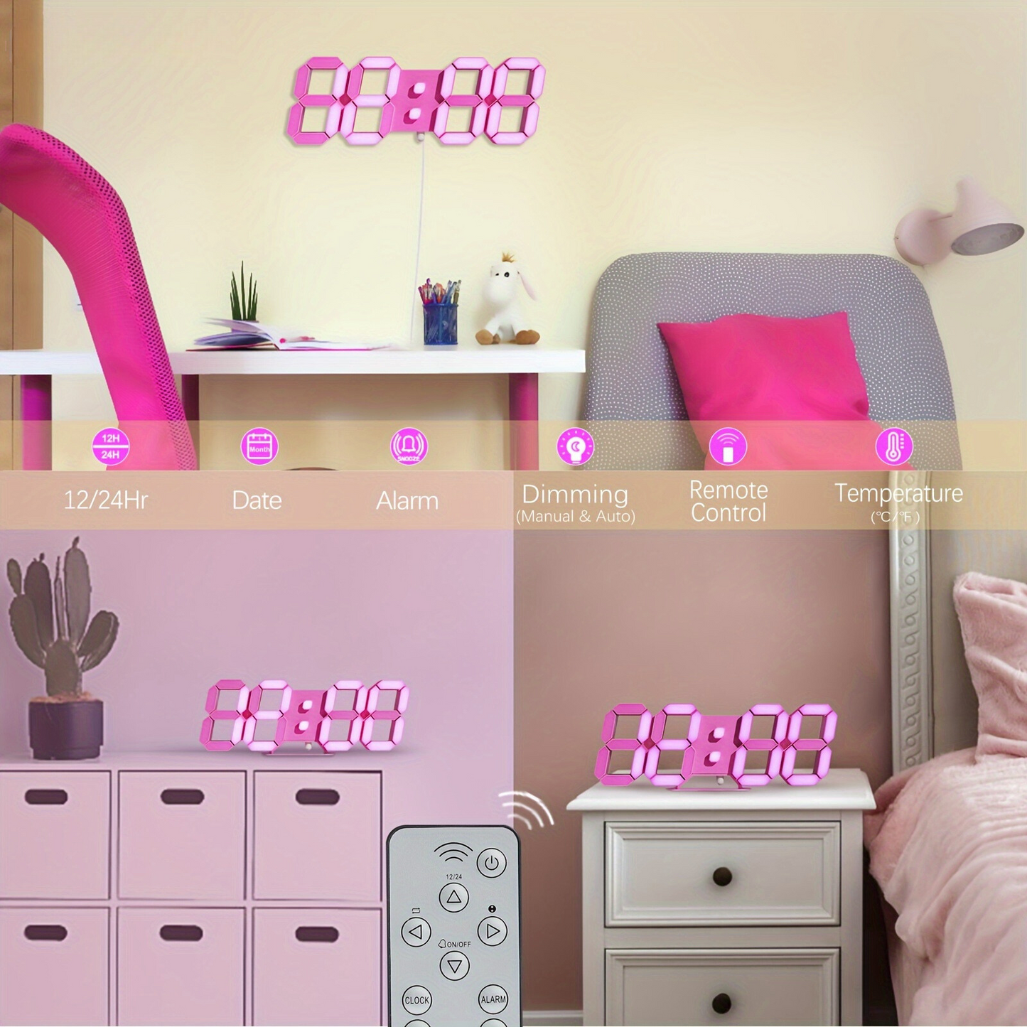 LuxTime – Réveil LED numérique élégant avec atténuation