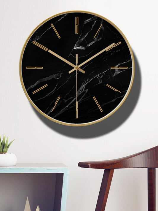 Montre Murale en Marbre de Luxe | Horloge Silencieuse Élégante pour Intérieurs Modernes
