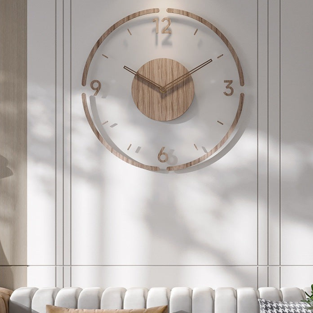Horloge murale en bois minimaliste Floroux dans le style scandinave