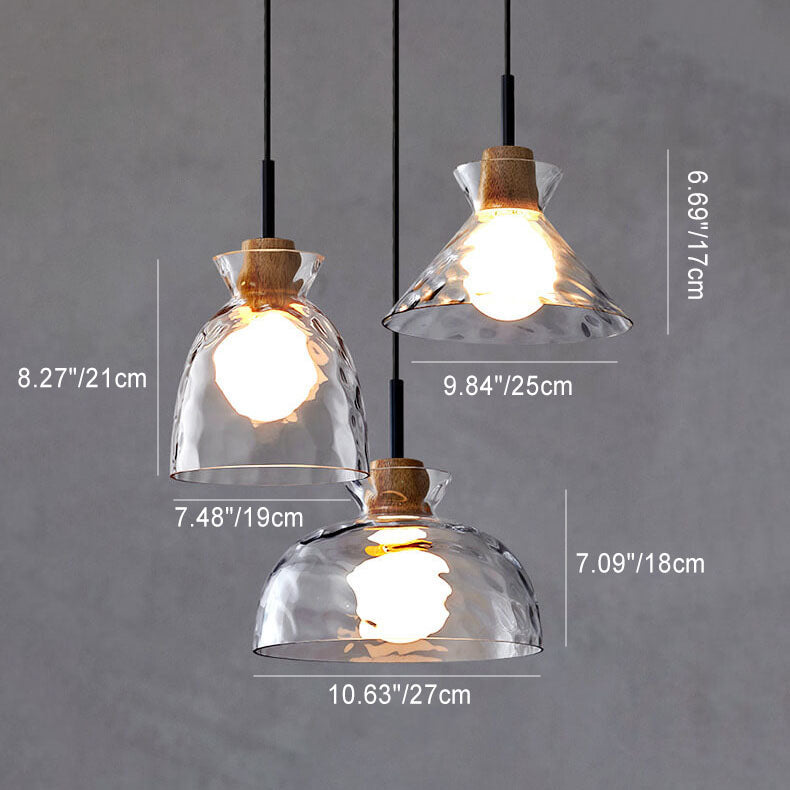 Floroux Suspension Nordique | Verre Ribé | 1-Lumière | Design Scandinave | Décoration d'intérieur