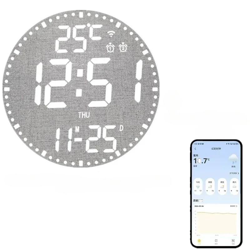 WiFiTime Horloge - Horloge mural LED intelligent avec calendrier
