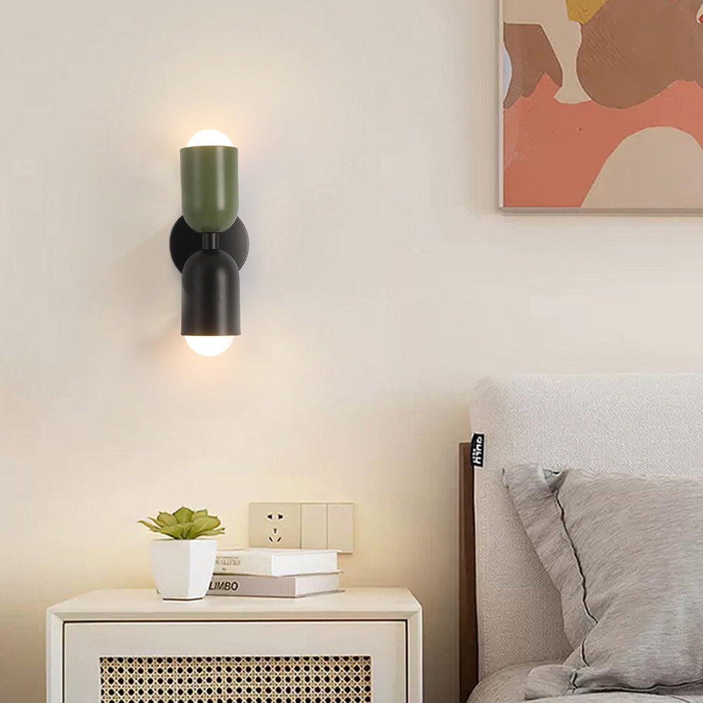 Applique Murale LED Morandi Moderne 2-flamme Noire Intérieur/Couloir Métal