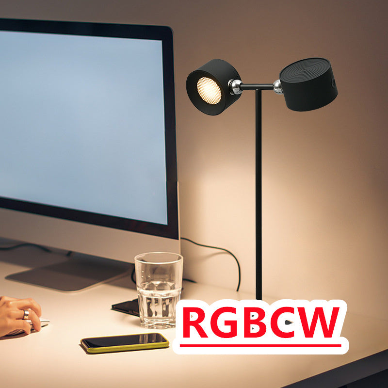 360 Rotation 2-en-1 Têtes doubles Lampe de table alimentée par batterie