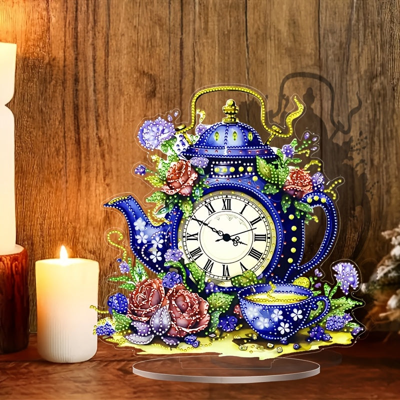 DecoClock - Horloge Théière Acrylique Élégante