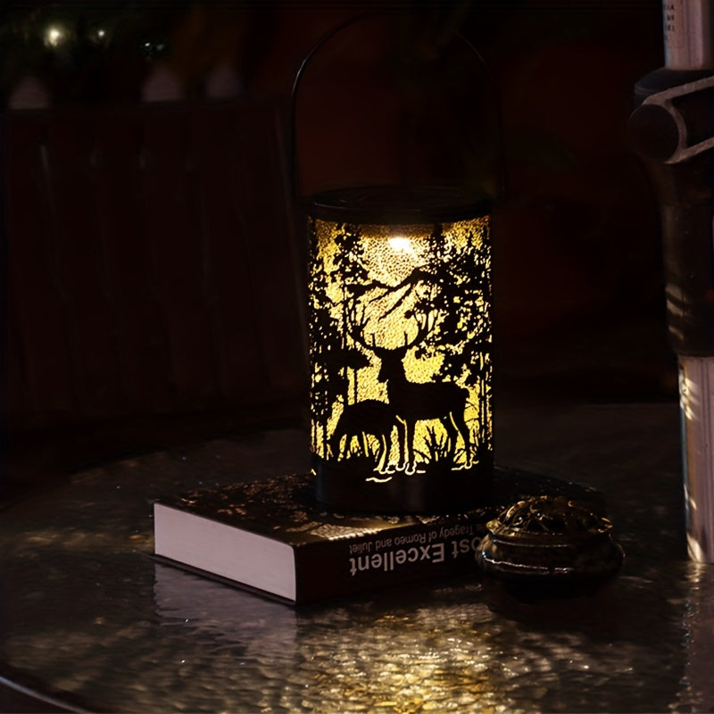 LumiGlow Lantern - Lanterne en fer solaire avec design naturel