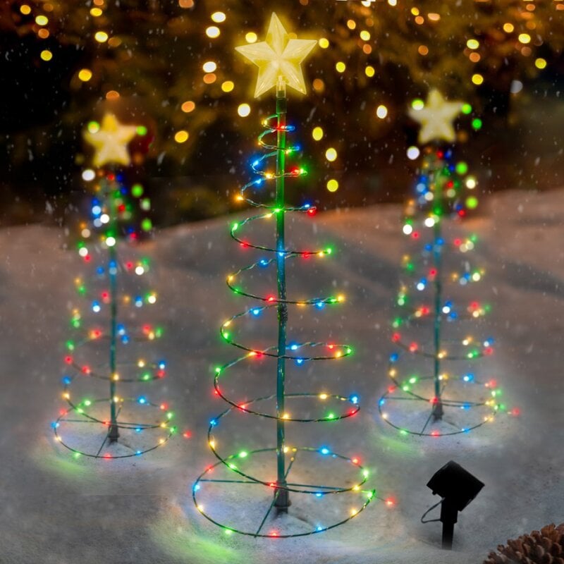 Floroux - Éclairage LED Solaire de Sapin de Noël pour Usage Extérieur