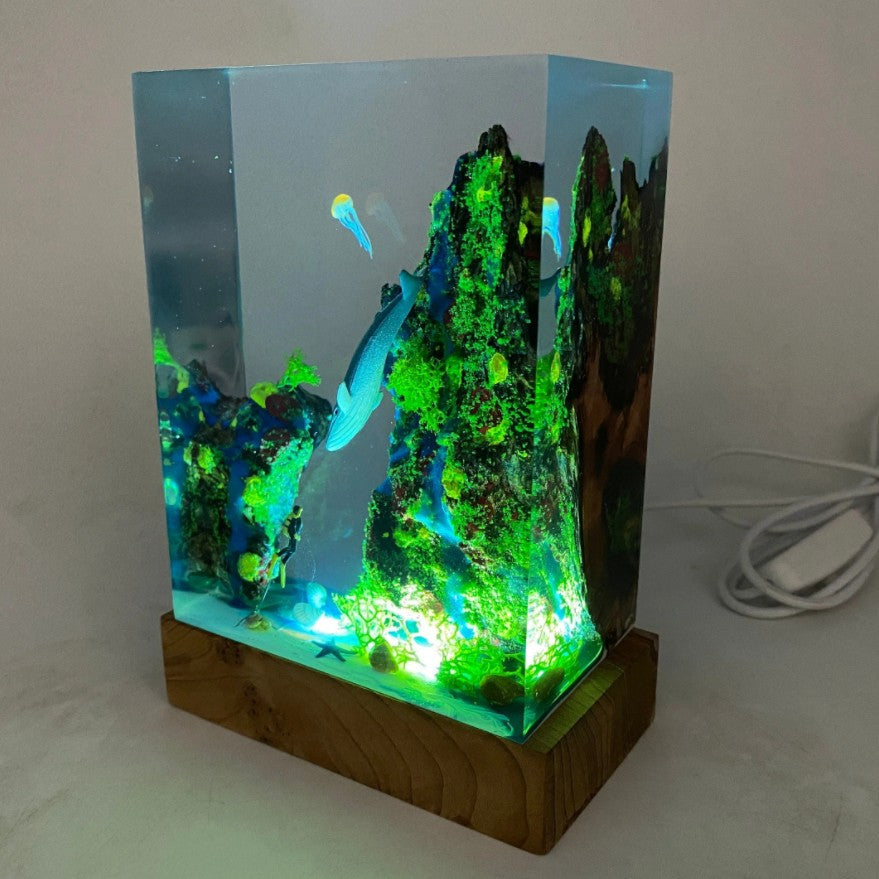 Floroux - Magnifique lampe de table Océan en résine pour votre maison