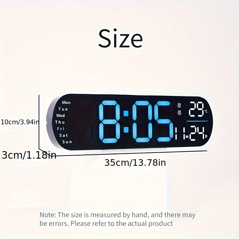 LumoView Horloge - Montre murale LED intelligente avec date et température