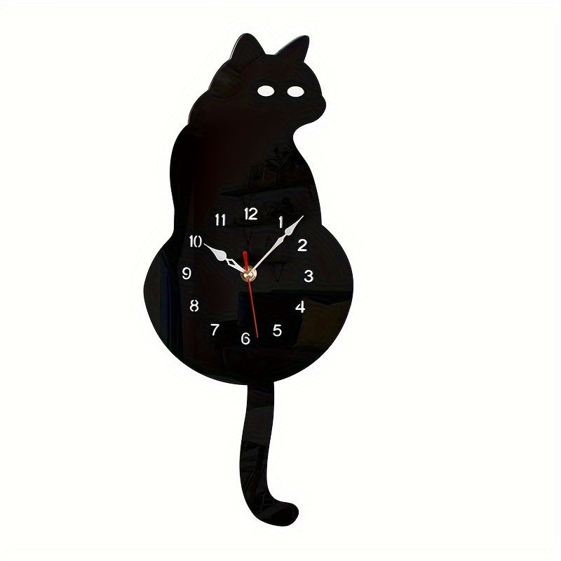 SwingTail Horloge - Style Queue de Chat Balançante Décoration Murale