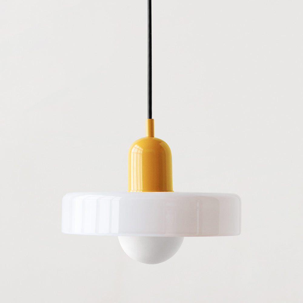 Suspension Floroux in colored glass | Elegant hanging lamp in Bauhaus style | Designer lamp for the living room and dining room