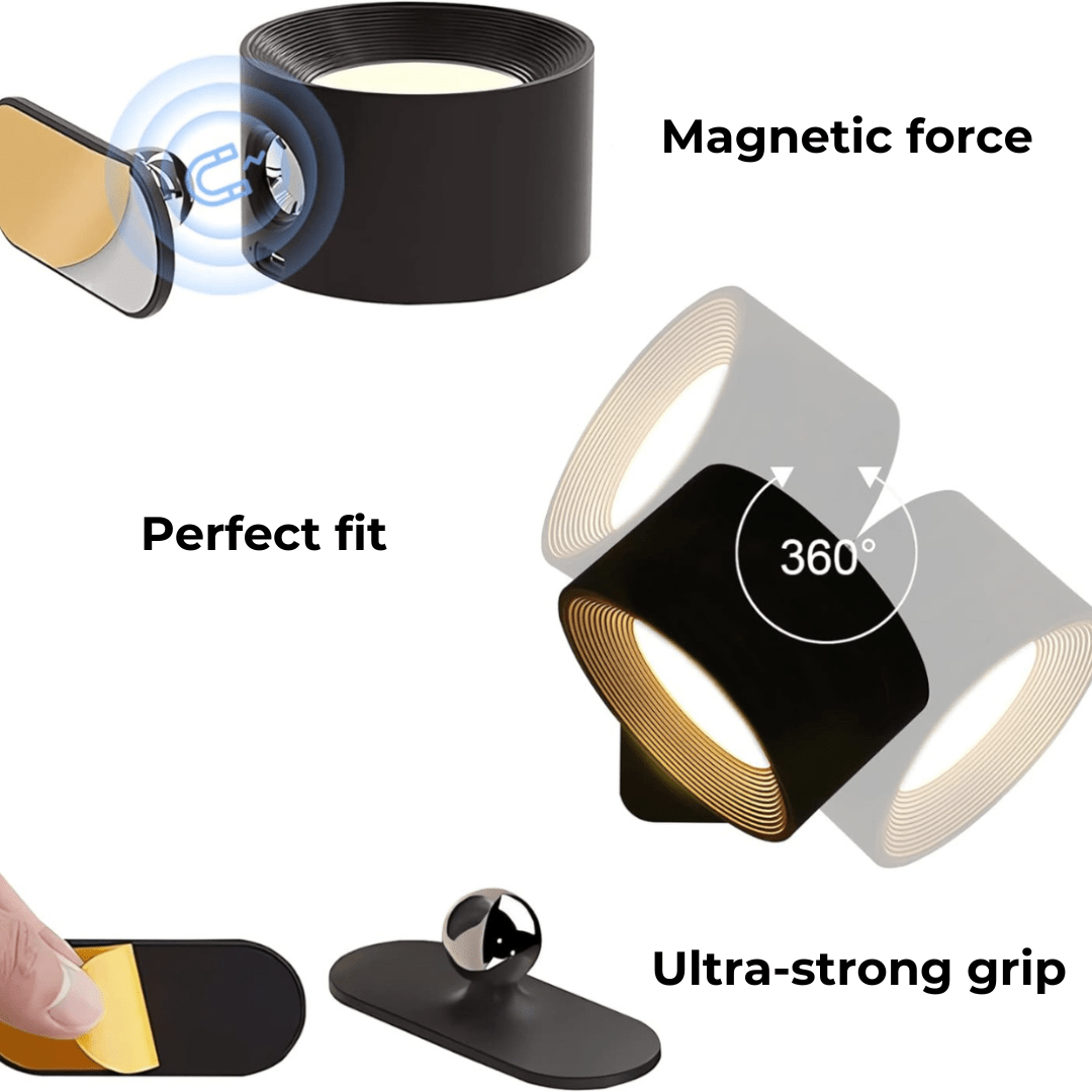 Flexilight Applique sans fil - Rechargeable par USB, LED, lumière pivotante à 360°