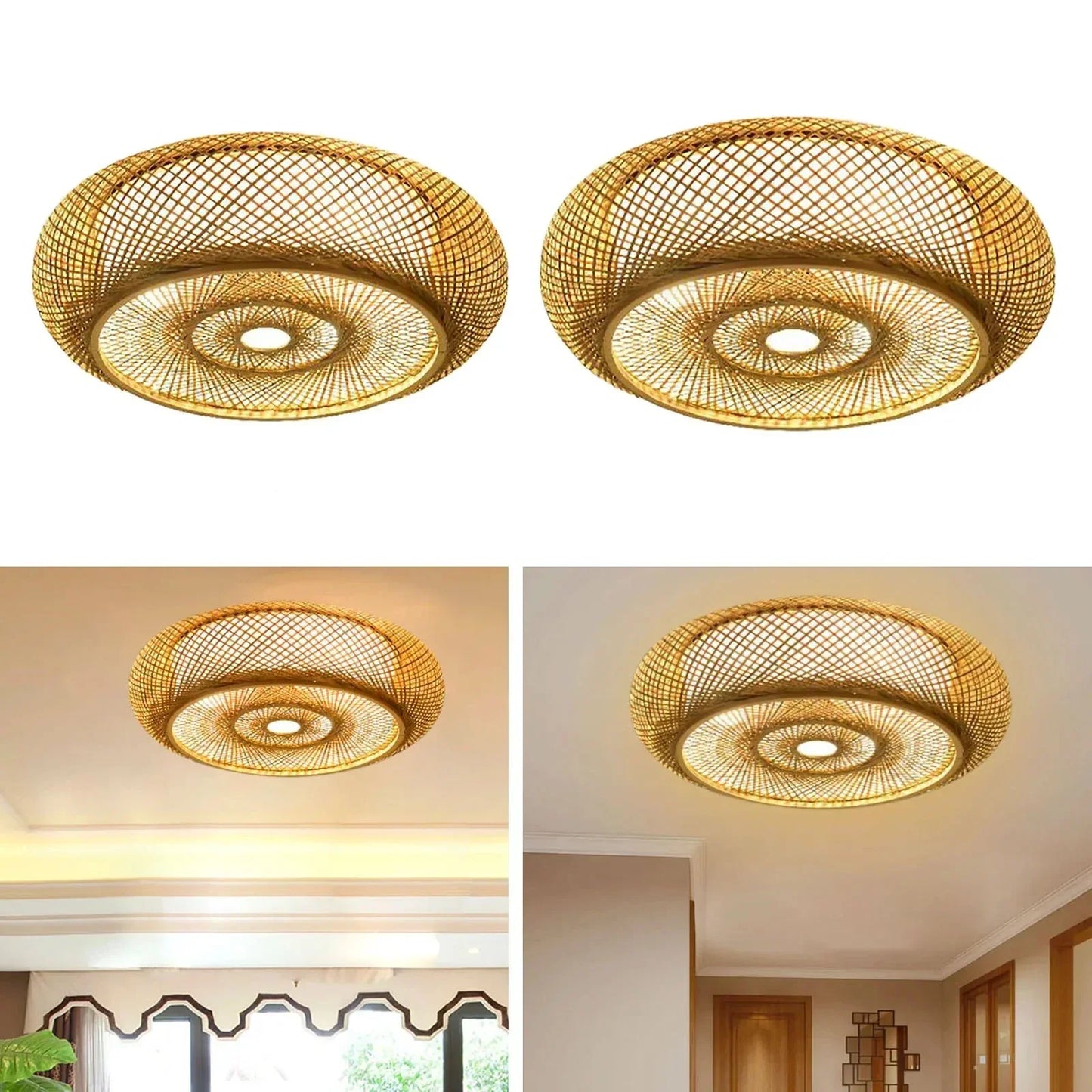 Suspension Floroux in Bamboo | Zen Natural Design | Sustainable Lighting for Dining Room & Living Room