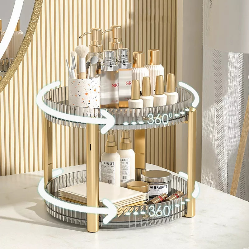 Organisateur de maquillage rotatif à 2 niveaux Organisateur d'épices