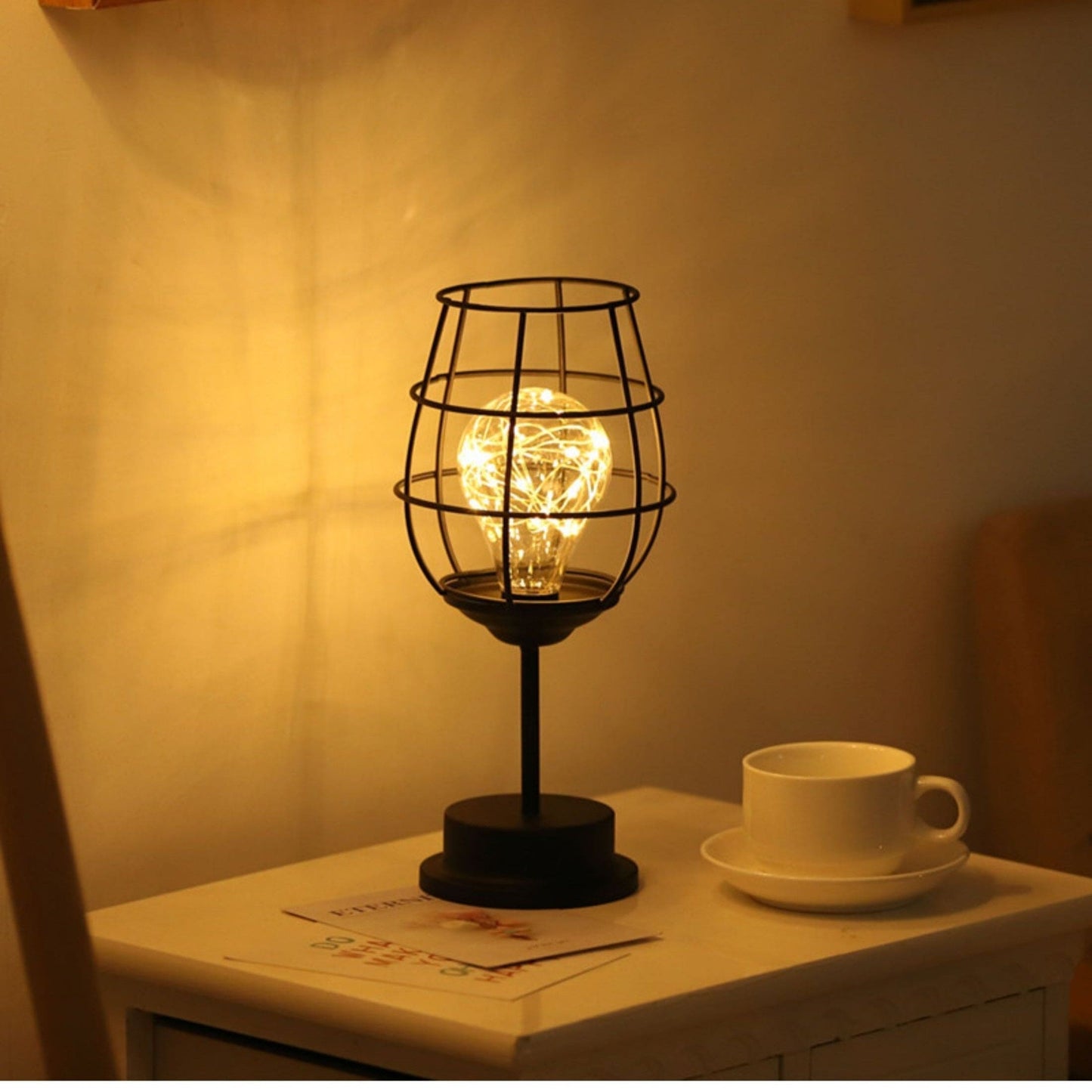 Antique Eva Luxe NoirLume Lampe de Table