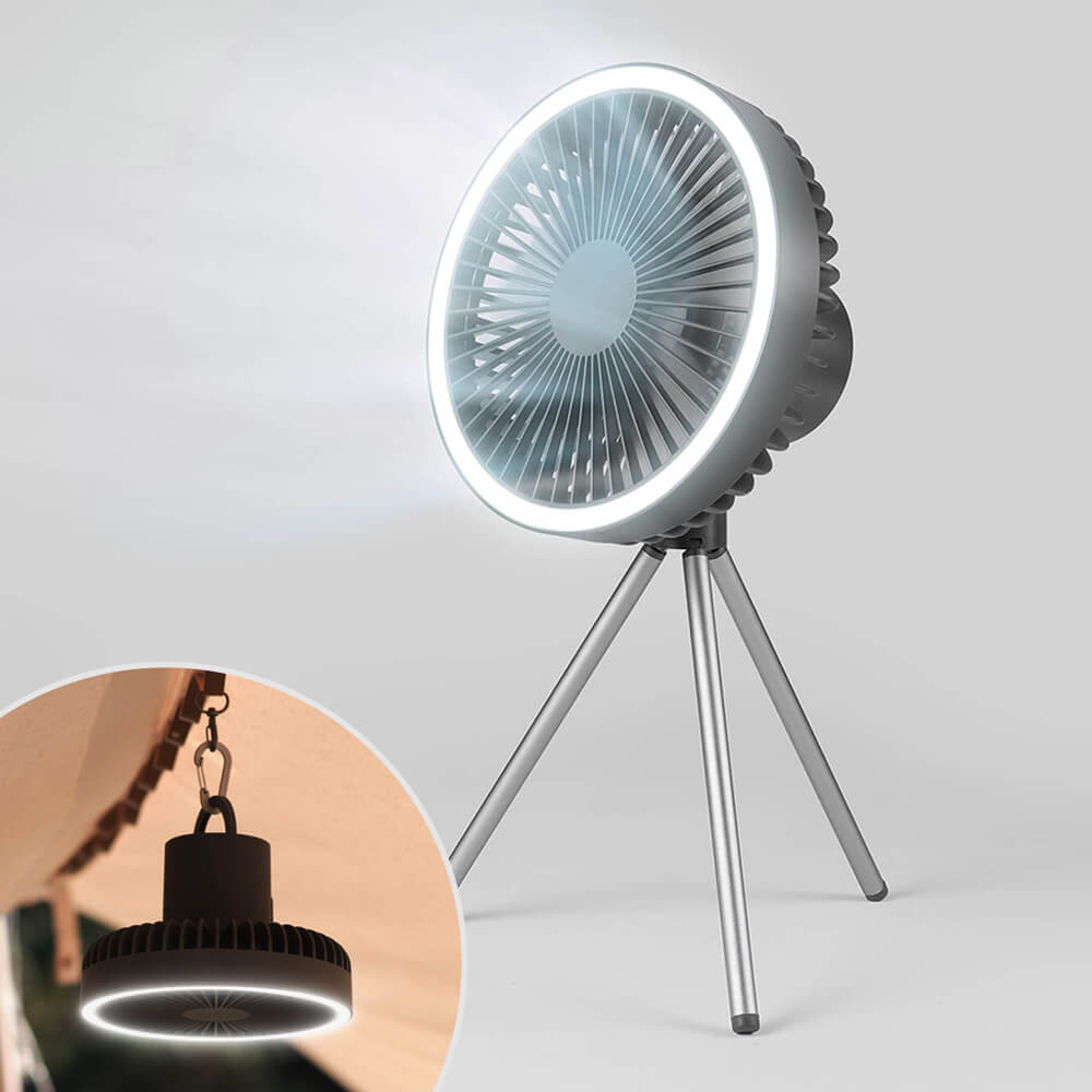 Ventilateur de camping portable avec lanterne LED