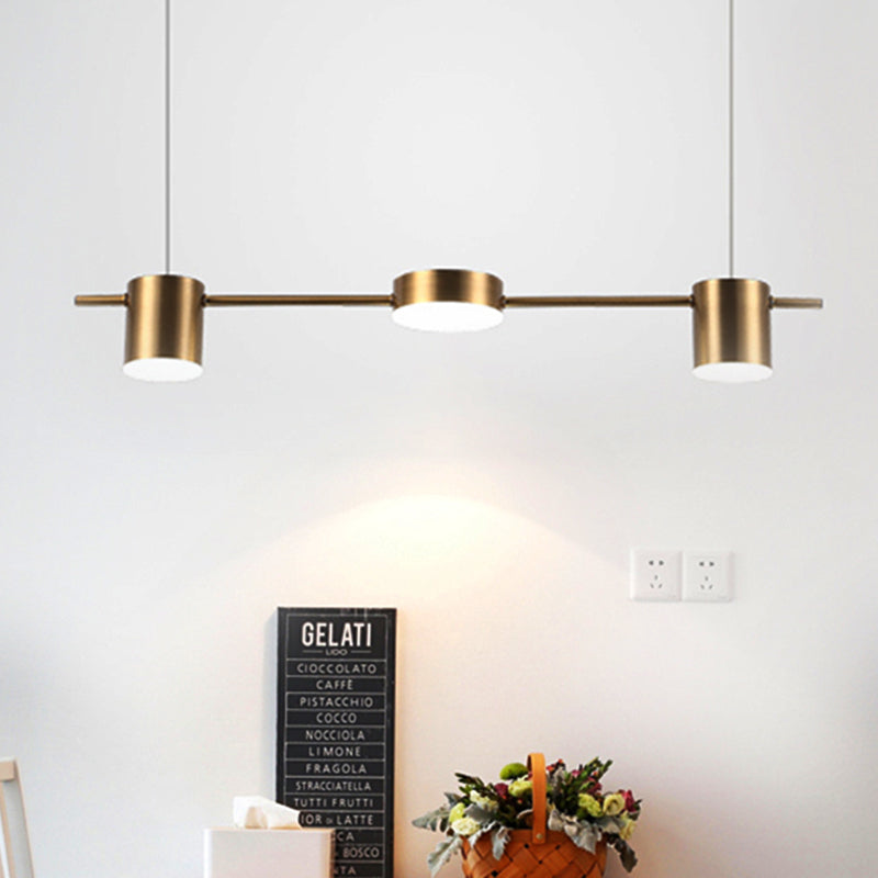 LumiModern – Suspension en aluminium noir/or à 3 ou 5 lumières