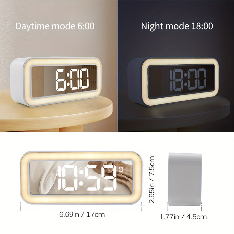 MirrorTime Réveil - Horloge miroir numérique élégante