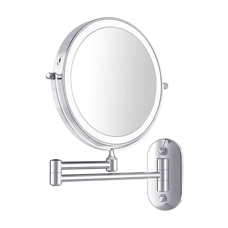 Miroir de maquillage et de salle de bain à grossissement LED rechargeable Floroux