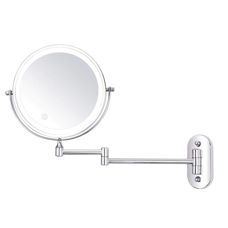 Miroir de maquillage et de salle de bain à grossissement LED rechargeable Floroux