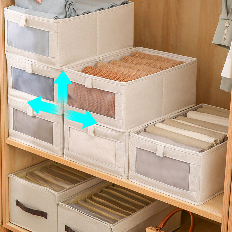 Boîte de rangement en coton avec fenêtre de visualisation