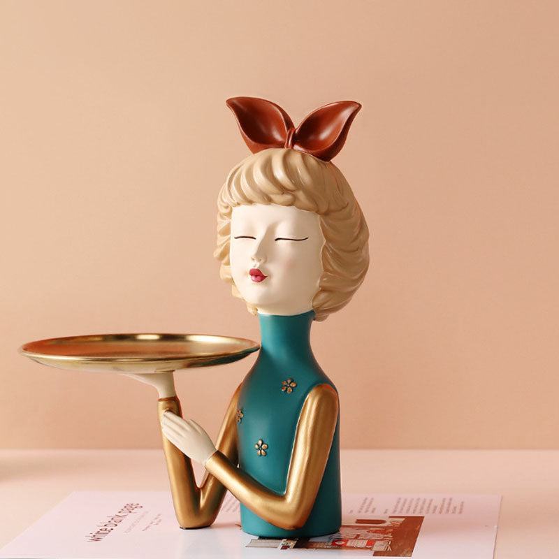 Plateau Floroux Fille Figurine Porte-clés