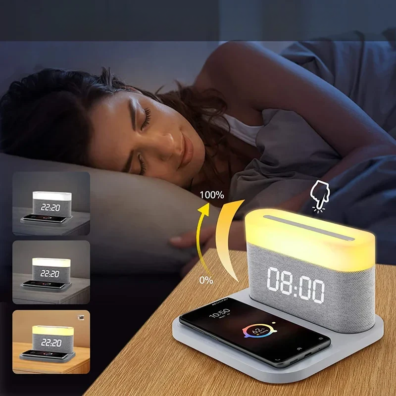 TechLumi - Station de Charge 15W avec Réveil Lumineux Intégré