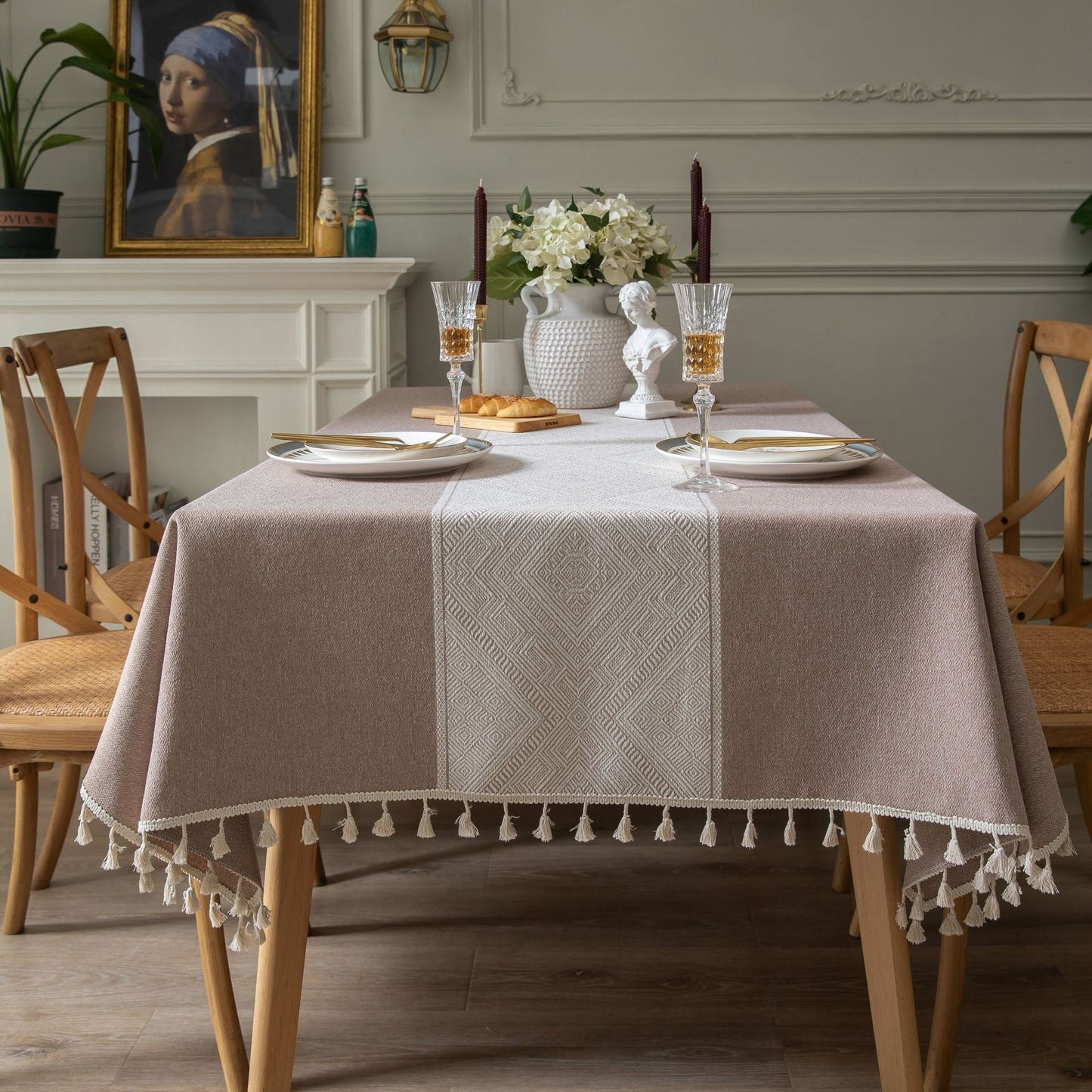 Napperon en jacquard géométrique carré