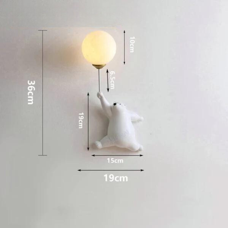 Floroux - Lampe murale LED ours amusante pour la chambre d'enfant