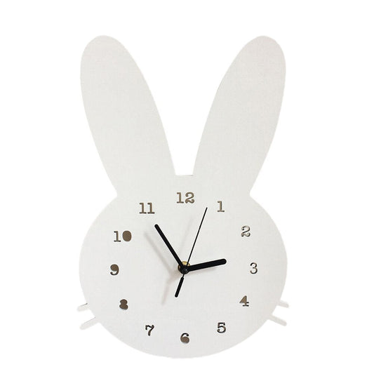 Jolie horloge murale en forme de lapin pour chambre d'enfant