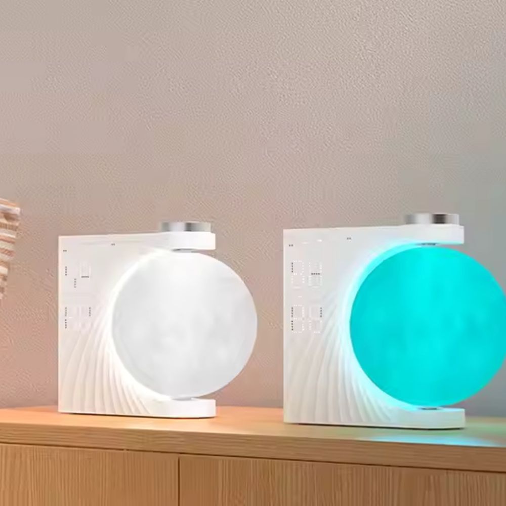 Floroux - Lampe de table Mond Horloge de table numérique pour une ambiance stylée