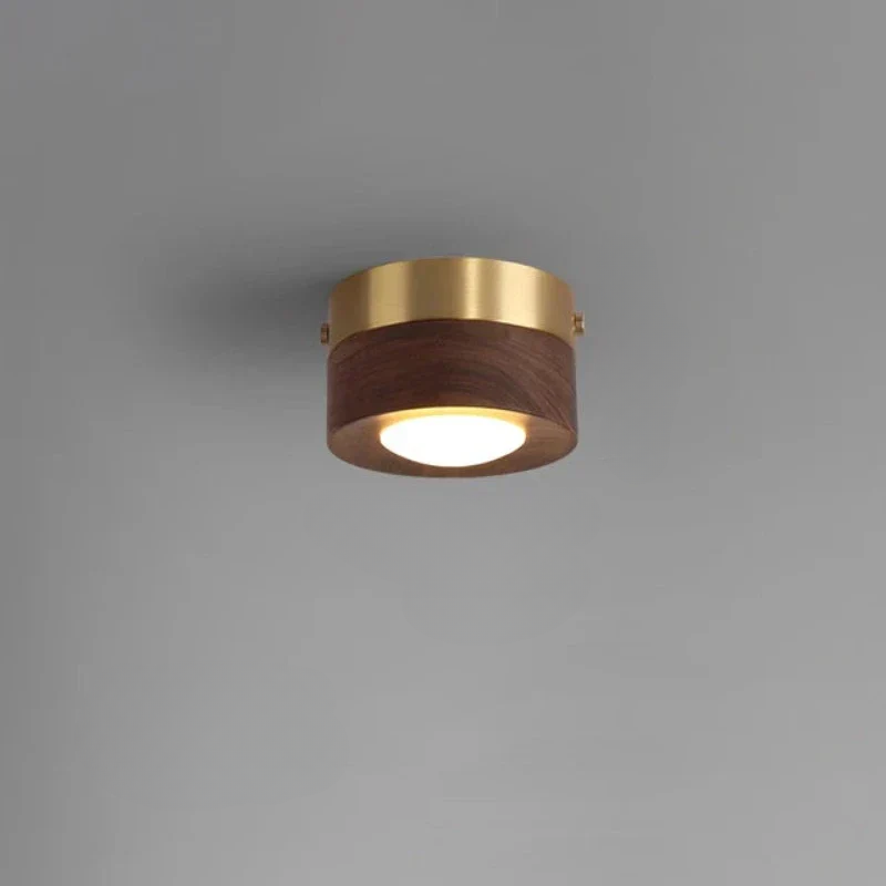 Plafonnier WoodAura - Éclairage en Noyer avec Spot LED Moderne