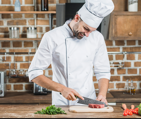 Perfection Culinaire - SmaragdMes : Couteau de Chef Japonais en Acier Damas