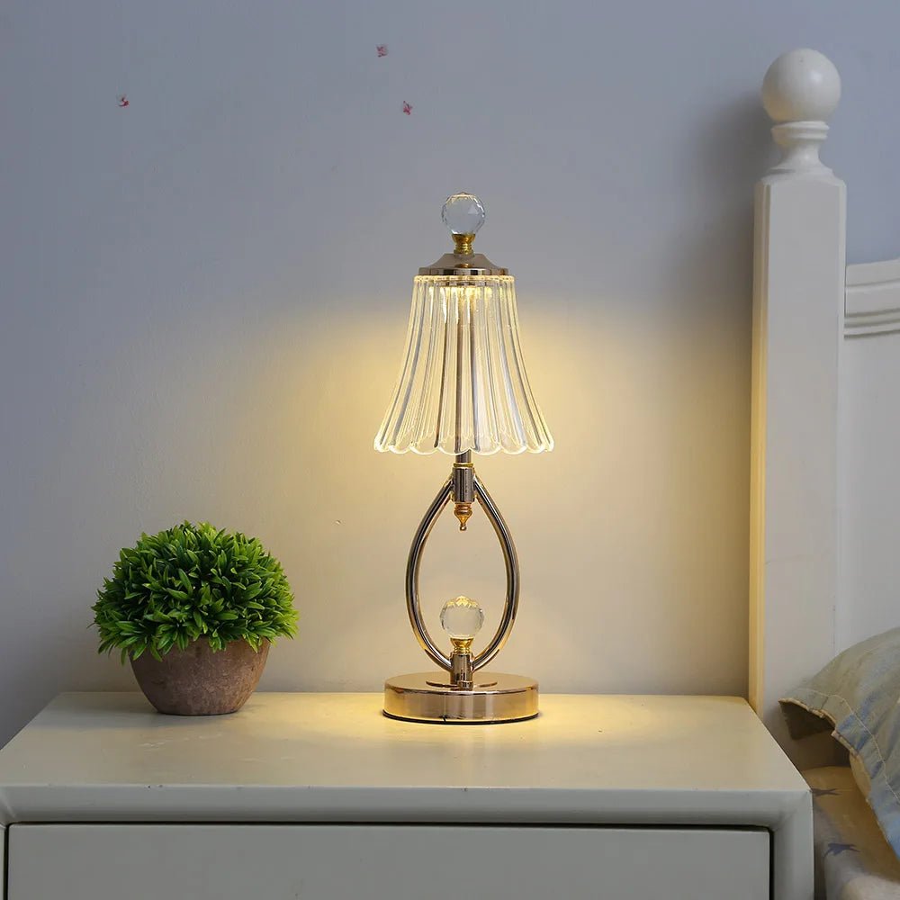 Lampe de table en cristal doré Floroux