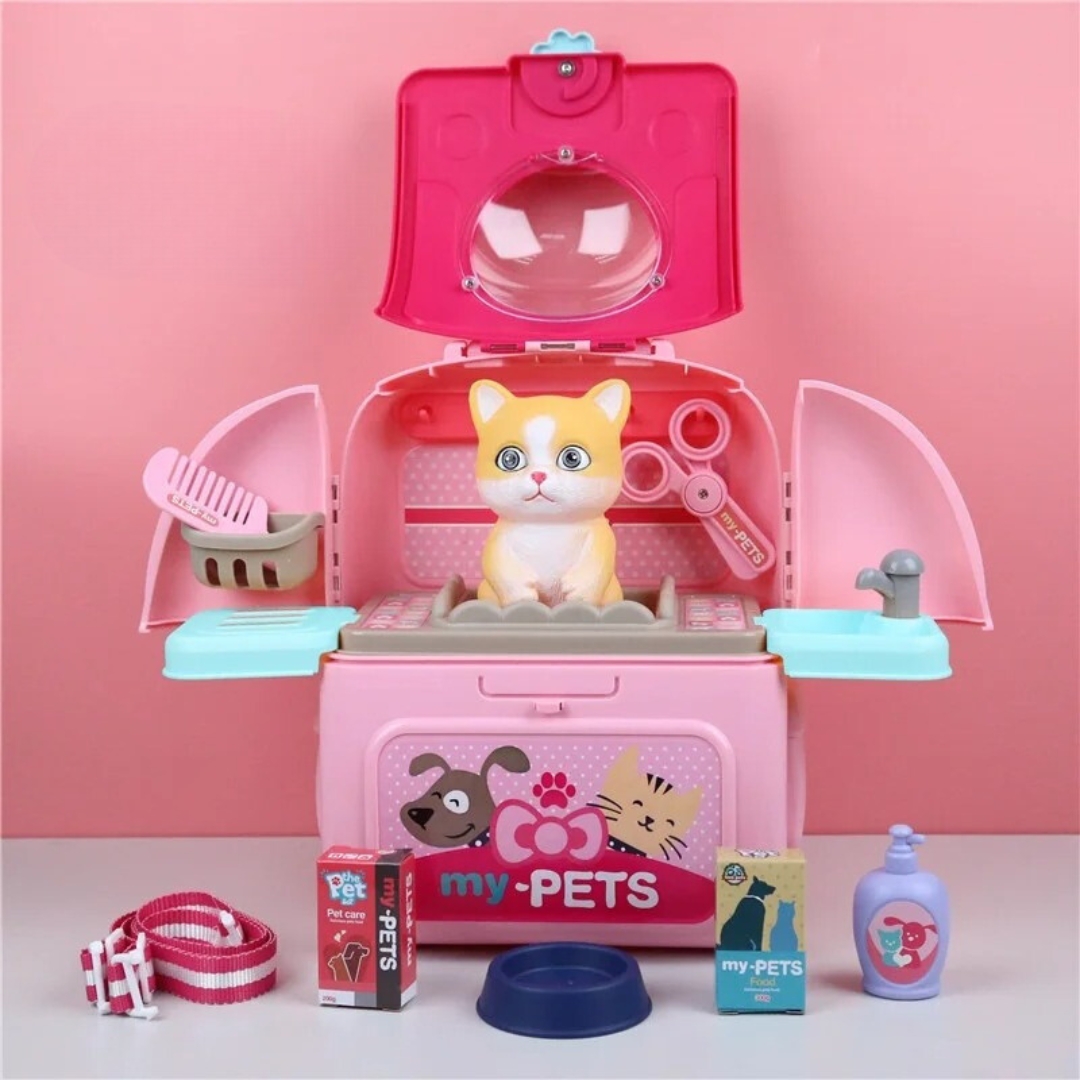 Pet Paradise - Ensemble de soins pour animaux portable pour enfants