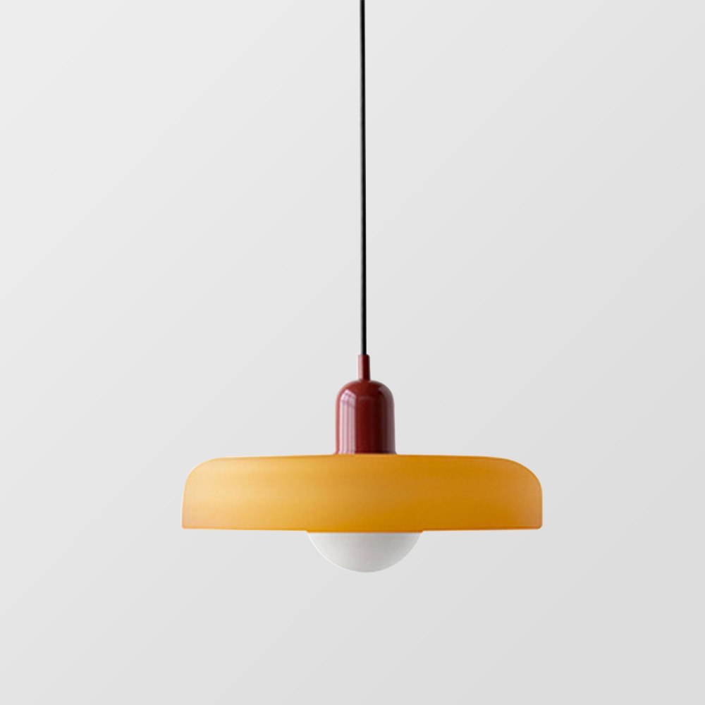 Suspension Floroux in colored glass | Elegant hanging lamp in Bauhaus style | Designer lamp for the living room and dining room