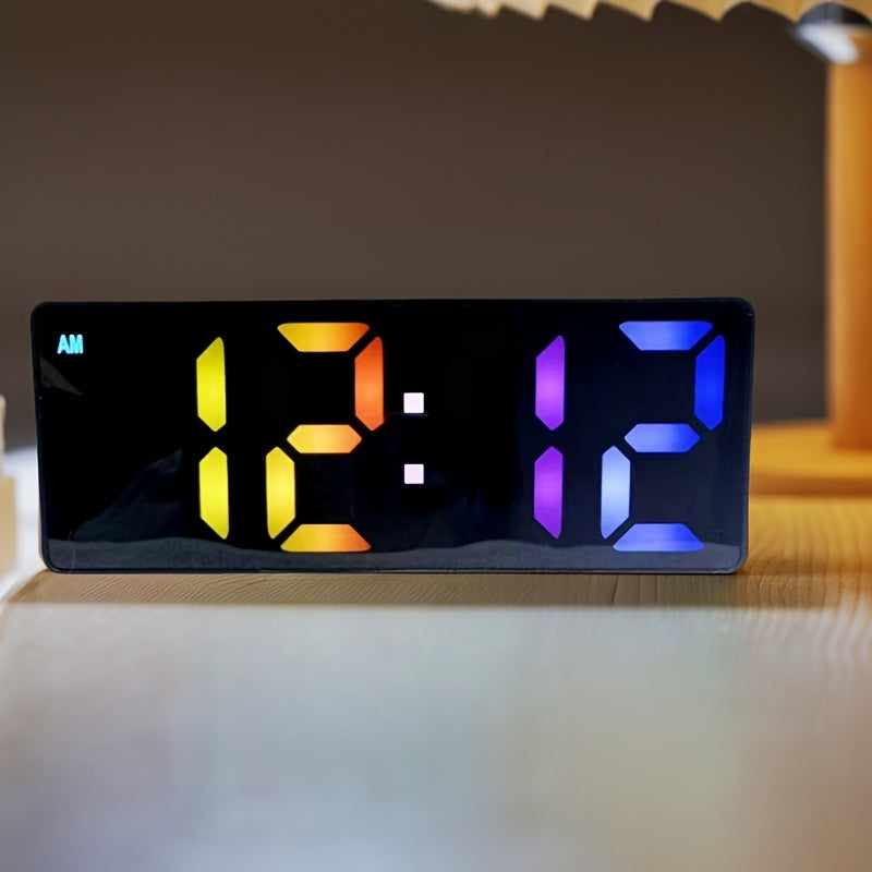 DigiTime Horloge - Réveil LED élégant avec affichage de la date