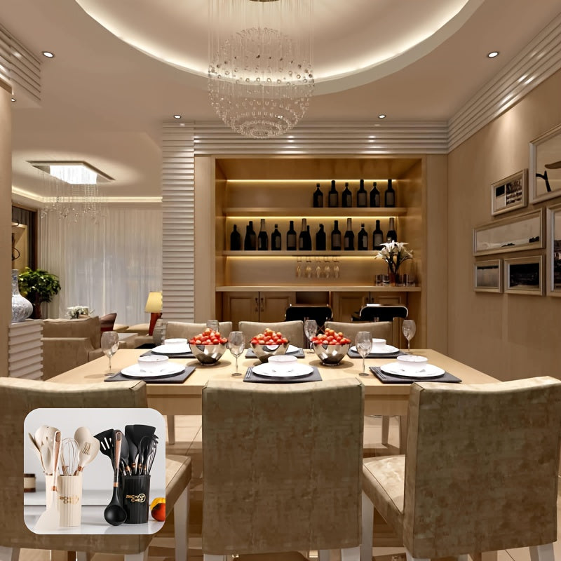 Premium Cooking - Plaisir de cuisiner avec le lot d'ustensiles de cuisine en silicone élégant