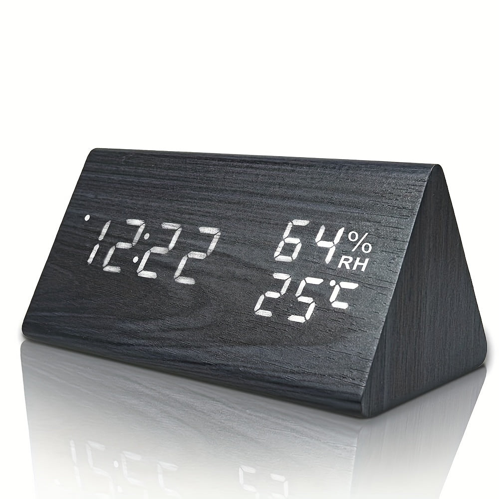 NatureClock – Réveil en Bois Élégant avec Affichage Climatique