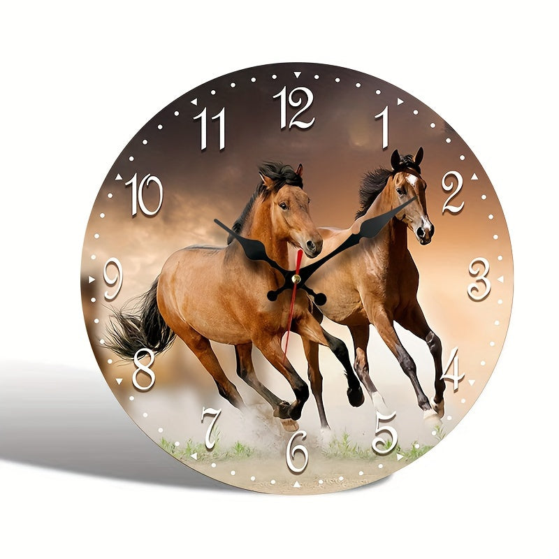 GallopTime Horloge – Élégante Horloge Murale de Courses de Chevaux