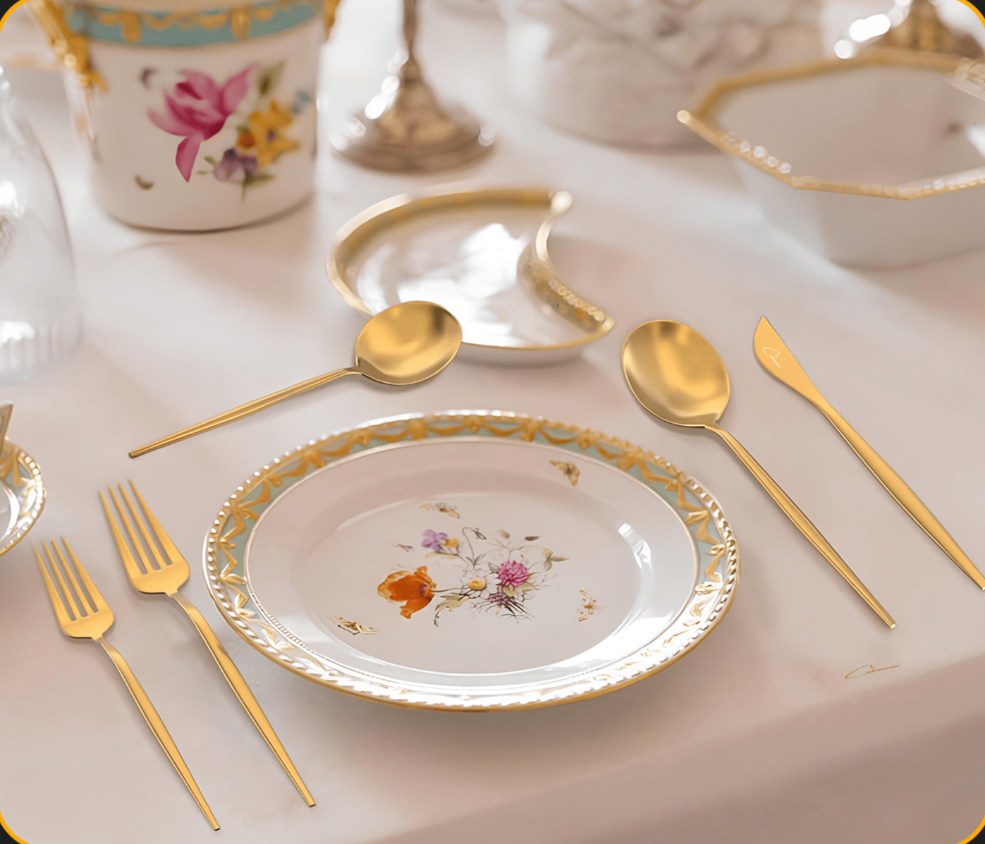 GoudenGlans - Ensemble de Couverts de Luxe de 20 Pièces pour Dîner Élégamment