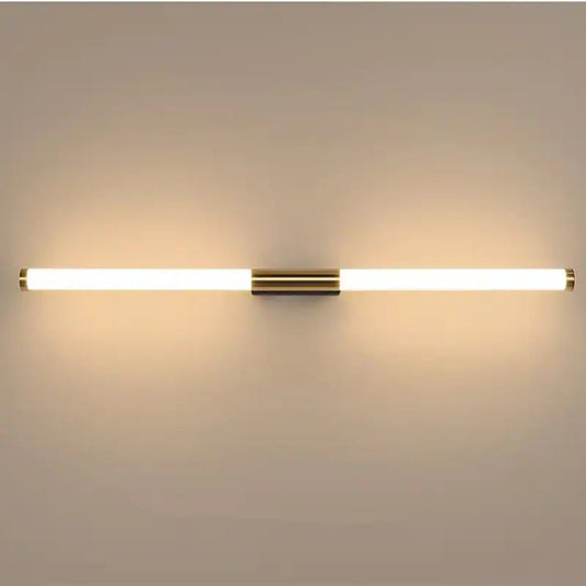 Applique murale LED linéaire moderne simple Leigh en métal doré blanc pour chambre
