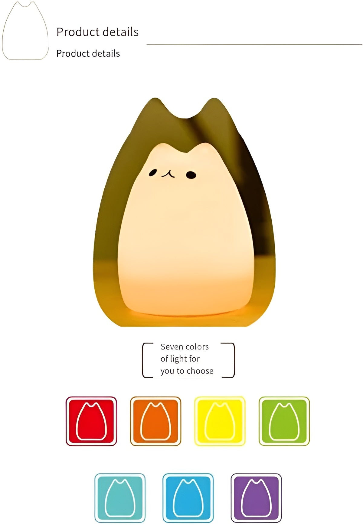 Lampe de nuit élégante pour enfants – Chat rêveur