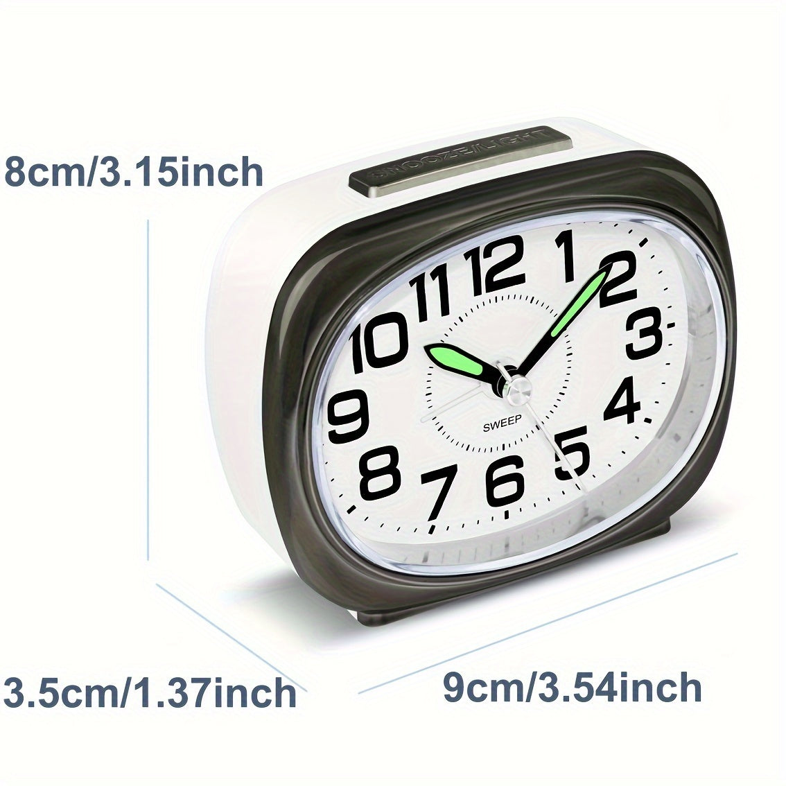 TravelTime Horloge – Réveil Silencieux avec Veilleuse LED