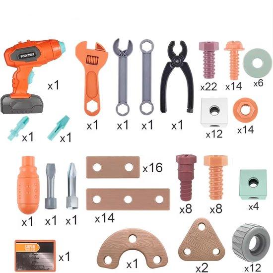 ConstructiePlaisir - 100 pièces Ensemble d'outils pour enfants créatifs
