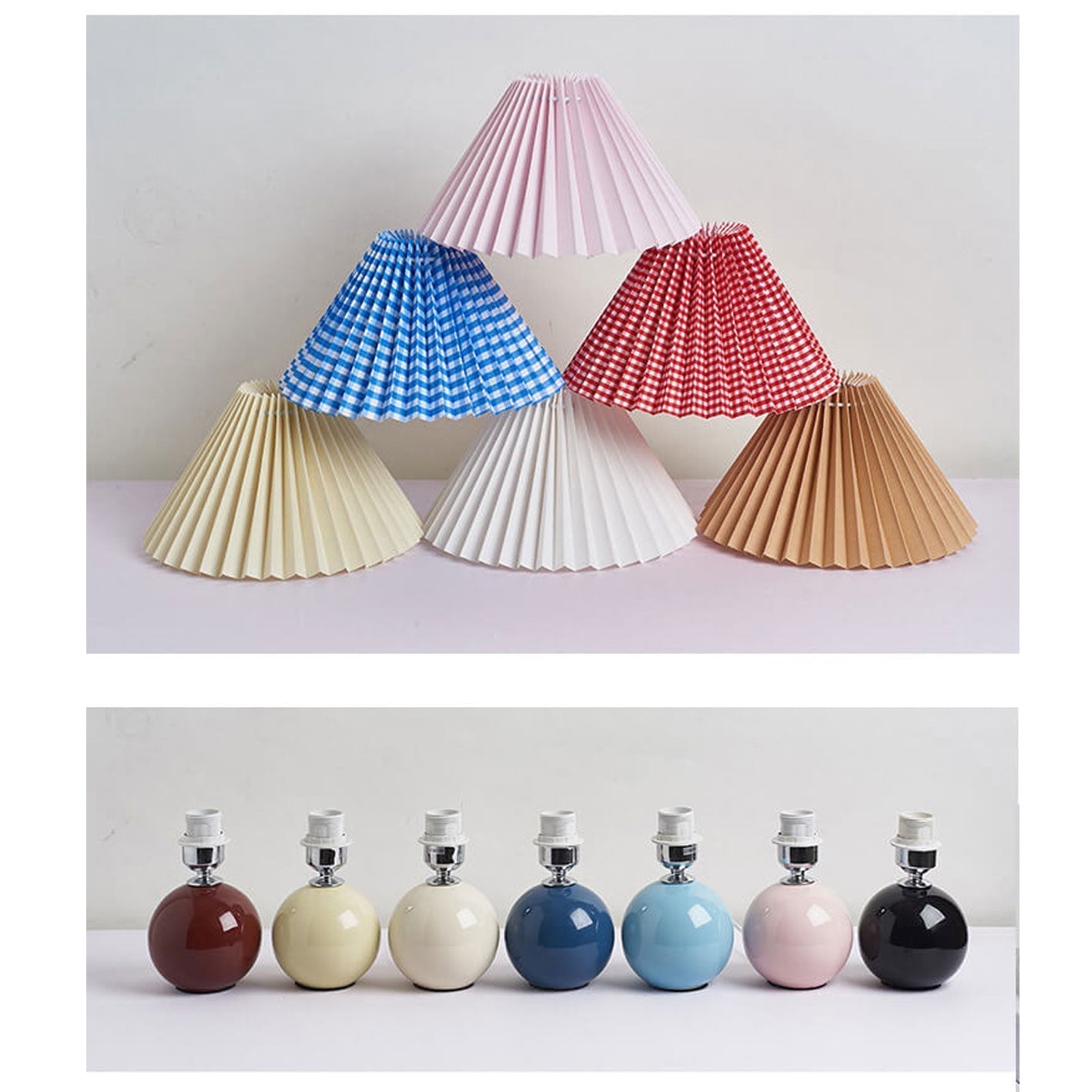 Floroux Pleated Design Table Lamp | Ceramic Base | Ambient Light | Minimalist Design | Interior Decorator
