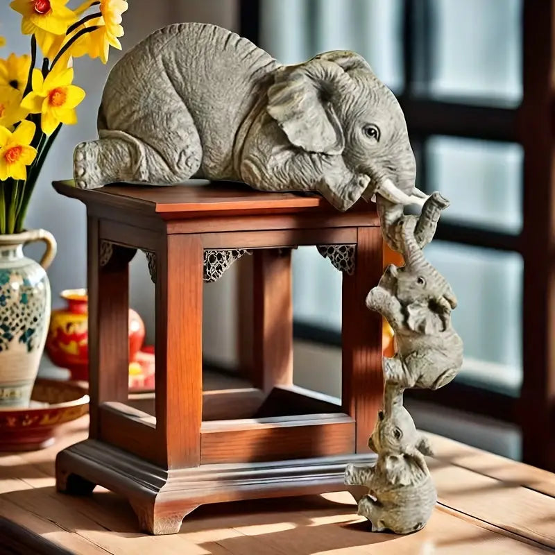 Avry - Set de Figurines Éléphants Rétro